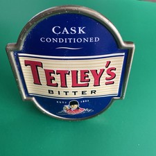Vintage Tetley’s Bitter Metal Enamel Beer Pump Clip