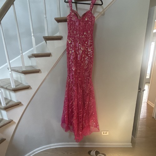 Sherri hill pink sequin tulle - pink,