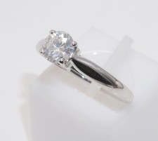 18carat 18k White Gold Natural Diamond 0.75ct Solitaire Ring Size UK-L US-5 1/2