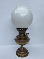 Antique Brass Double Wick Globe Working Oil Lamp Sherwood Burner