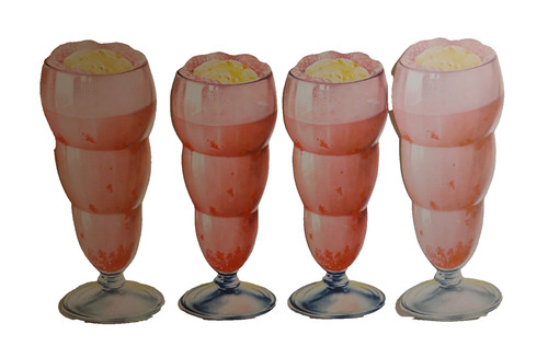 Strawberry milk shake ice - milk,