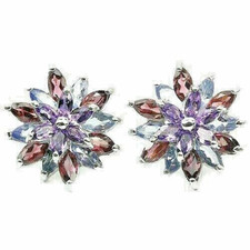 Silver Earrings Amethyst