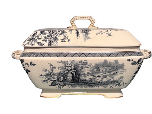 Antique blue transferware - antique,