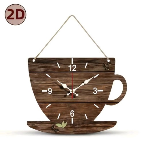 Coffee cup wall clock silent - clock,