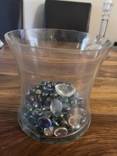 Glass Flower Vase With Glass Pebbles