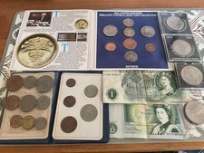 Collection Of Old British Coins + £1 Notes