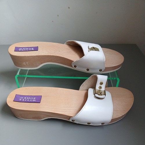 Womens sandals white - white, leather