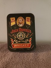 Jack Daniel’s Old No 7 Whiskey Collectors Tin & 2 Empty Mini Bottles Vintage