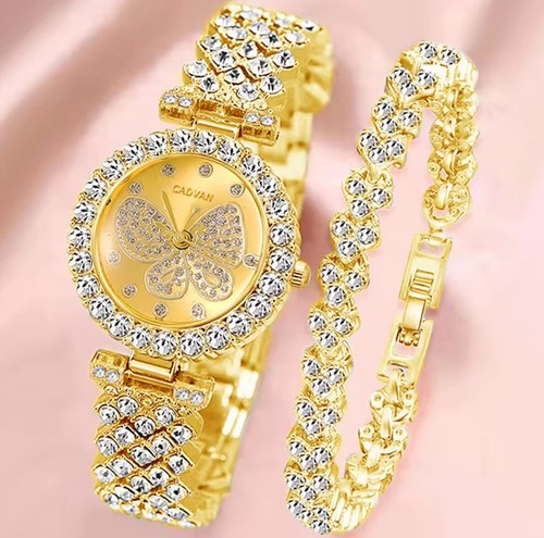 Watch and bracelet diamond set - watch,