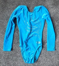 The Zone Long Sleeve Leotard Gymnastics Turquoise Girls 30” 140-152cms VGC