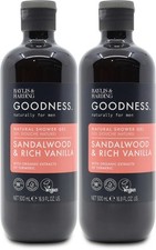Baylis & Harding Goodness Men's Shower Gel - Sandalwood & Rich Vanilla 500ml X 2
