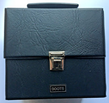 VINTAGE VINYL 45's STORAGE CASE "BOOTS THE CHEMIST" BRANDED + VELVET CLEANER PAD