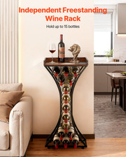 15 Bottle Wine Rack, Black
