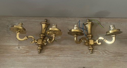 Vintage brass wall double - 2, x