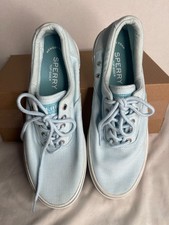 Sperry Men's Halyard CVO Linen Boat Shoes STS24057 Chambray Light Blue 10 M