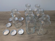 7 Empty Glass Storage Jars with Metal Lids - Various Sizes - 500ml