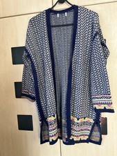 Marks & Spencer Long Blue Fair Idle  Open Cardigan Size 12 - 14. Good Condition
