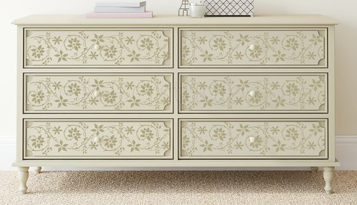 Large flower stencil border - large,