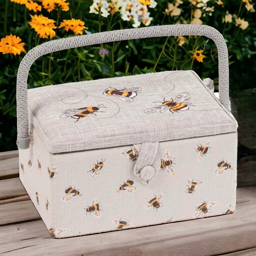 Sewing basket box embroidered - sewing,