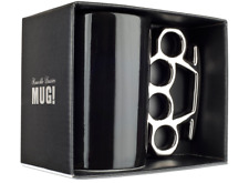 KNUCKLE DUSTER BLACK CERAMIC NOVELTY COFFEE MUG CUP NEW AND GIFT BOXED