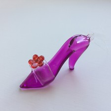 Lampwork Glass Pink Shoe Christmas Xmas Decoration Pendant - Small Novelty