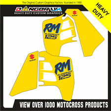 SUZUKI RM 125 1989 90 91  MOTOCROSS RAD SCOOP & TANK GRAPHICS DECALS SLINGSHOT