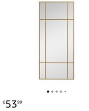 HOMCOM Window Style Vanity Mirror 110 x 50cm Hanging Wall Mirror Gold Tone
