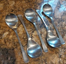 Set of 5 x Old Hall Alveston Stainless Steel England 19.5cm Soup Spoons