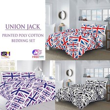 Union Jack Duvet Cover Flag Printed Quilt Cover Bedding Set Pillow Case All Size