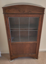 Vintage dark wooden book case with locking door (and key). 108h x 57.5w x 22d