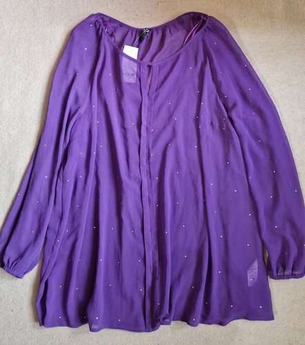 Evans purple long sleeve top - evans,