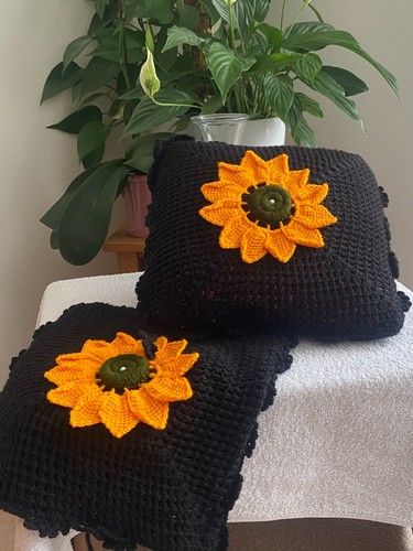 Hand knitted cushion cover - knitted,
