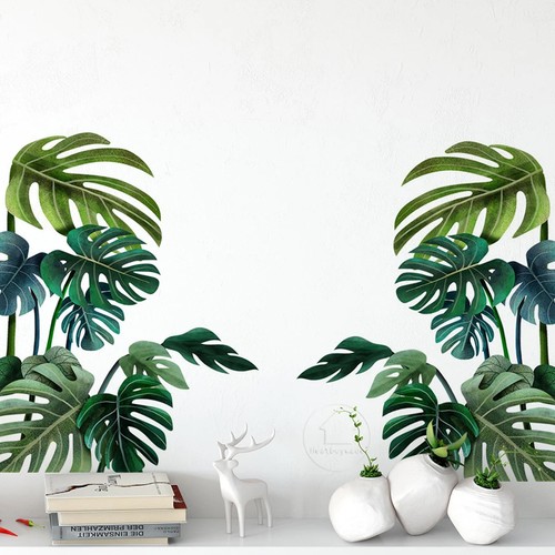 Tropical leaf print wall - leaf,