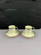 2 x Royal Doulton Albany H5121 Tall Coffee Cups / Cans and Saucers Set