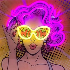 Wow Pop Art Neon Led Sign Gift