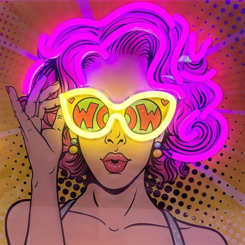 Wow pop art neon - art,