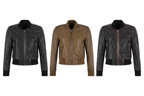 Ladies bomber leather jacket - ladies,