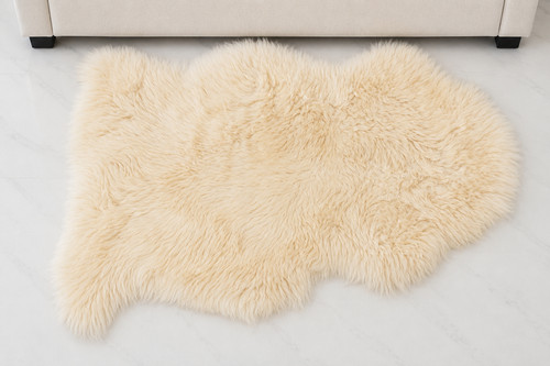 Genuine ivory sheepskin rug - sheepskin,