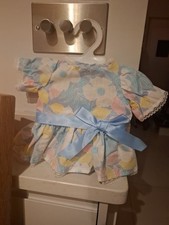 Vintage Cabbage Patch Dress Blue with Flowers Lined Dress