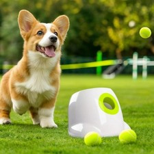 Automatic Dog Ball Launcher Interactive Fetch Toy w/ Adjustable Distance