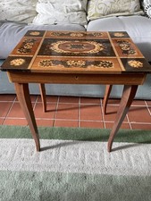 Mid Century Italian Inlaid Musical Box Table Working. The Godfather Music. 