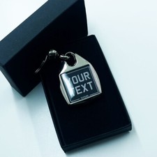 Personalised Number Plate Keyring Classic Motorbike Car Square Metal Keychain