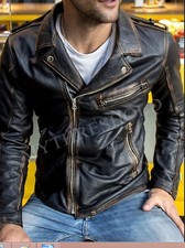 Mens Black Biker Vintage