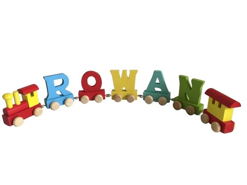 Personalised wooden name - , train