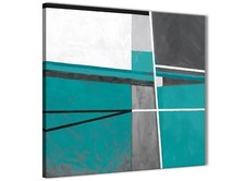 Teal Grey Painting Bathroom Canvas Accessories - Abstract 1s389s - 49cm