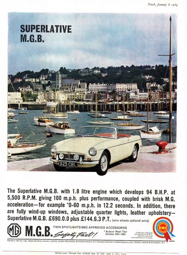 Vintage 1964 advert mgb - vintage,