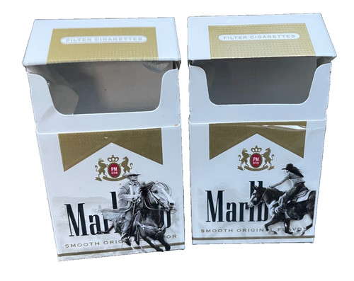 Two empty cigarette boxes - empty,