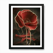 Red Poppy Canvas Print Art