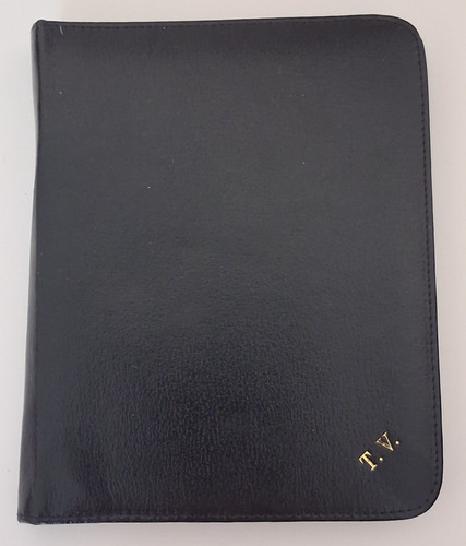 Vintage black faux - faux, leather