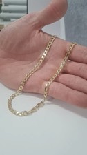 Mens 9ct gold 4mm curb - 9ct, xp